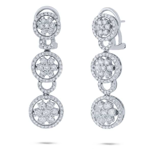 2.50ct 14k White Gold Diamond Earrings